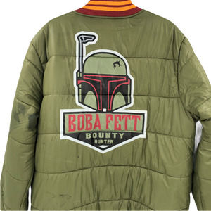 Star Wars Mens Boba Fett Green Puffer Jacket Size XL Bounty Hunter Lucasfilm